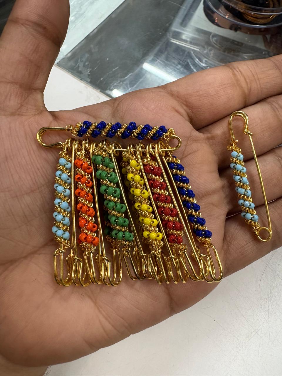 beats safety pins(silver,gold &multi colour)