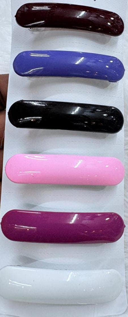 metal printed stone hair clip