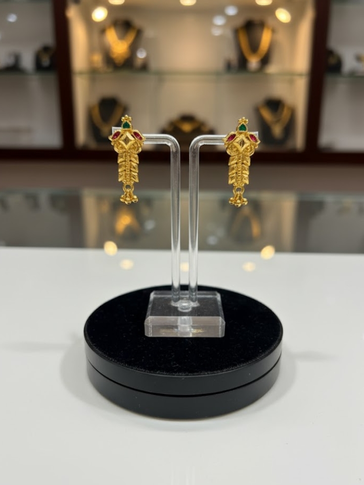 Traditional Gold Plated Jhumki Style Drop Earrings