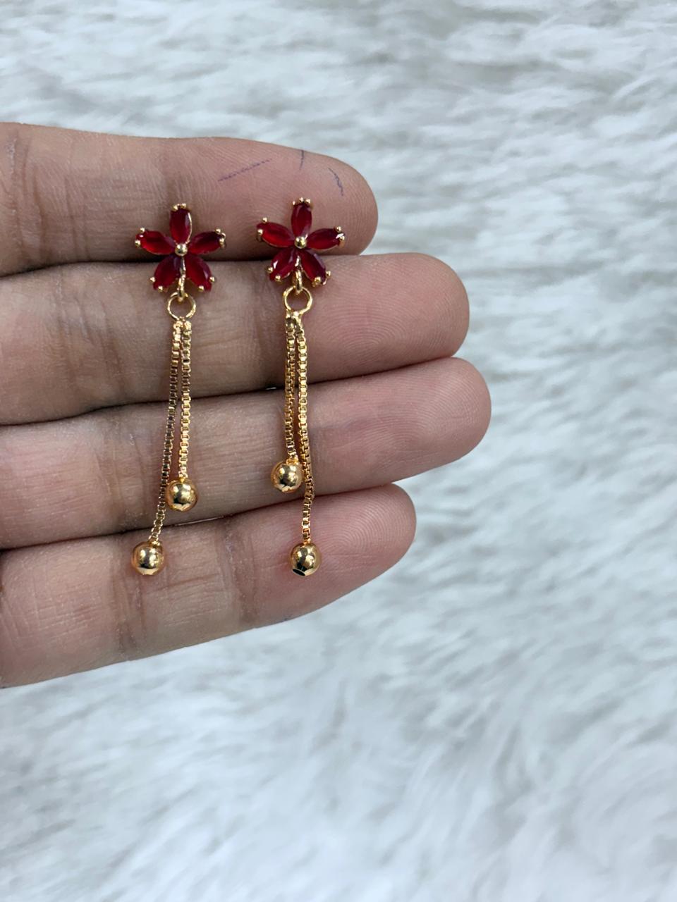 Rose gold earigs fancy partywear earings