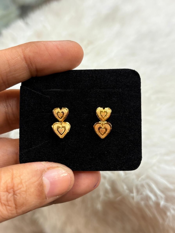 Kids Heart-Shaped Gold Microplated Earrings | Daily Wear Lightweight Earrings for Girls