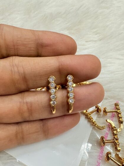 Impon Floral CZ Stud Earrings | Everyday Gold Polish Jewelry