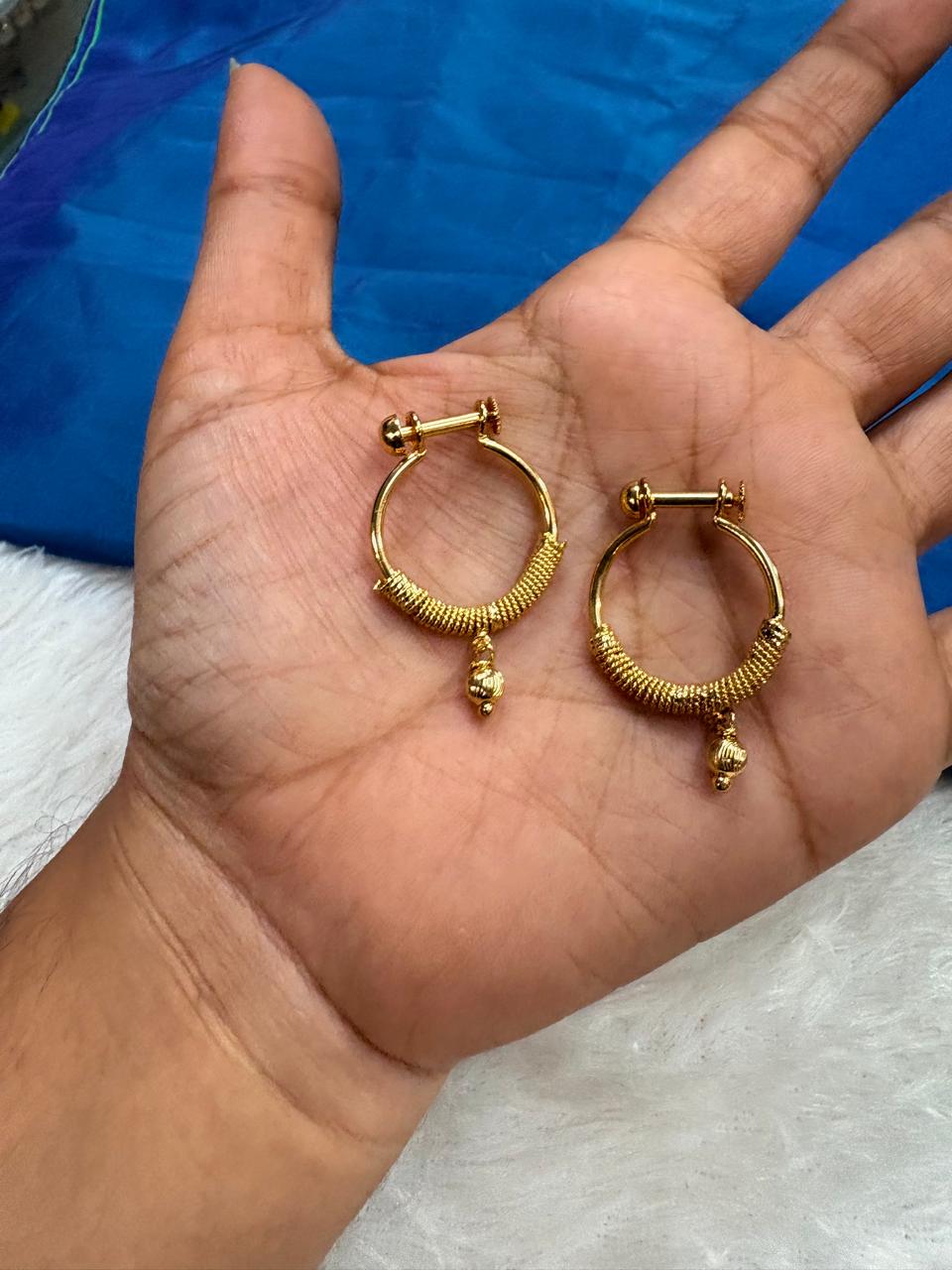 Gold Plated Hoop Earrings for Daily Wear – Lightweight Traditional Design