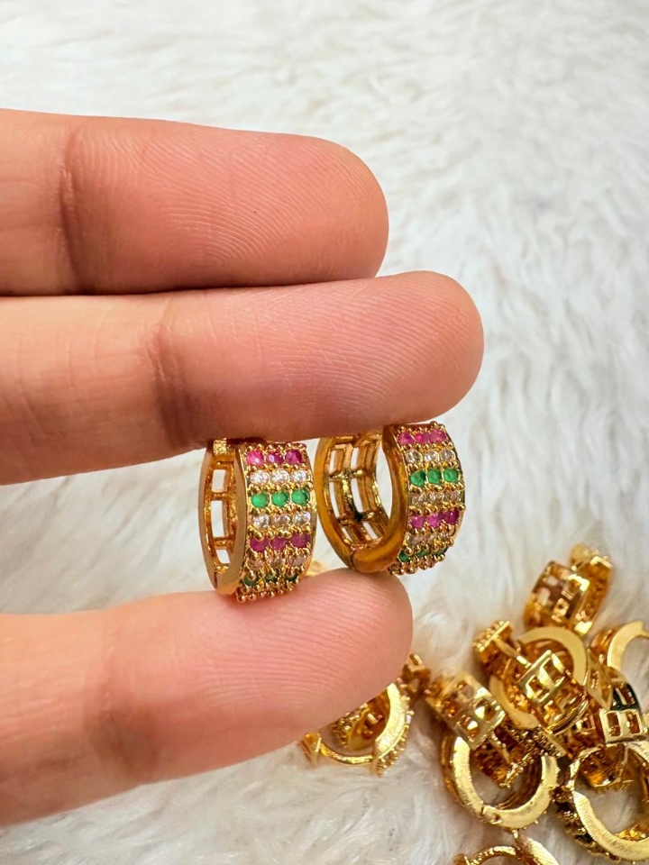 Microplated Gold Hoop Earrings for Women – Daily Wear Stylish Huggies