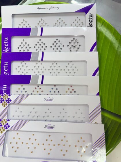 Premium Set of 6 Designer Bindis – Multicolor & Stone Bindis for Women (Party & Daily Wear)