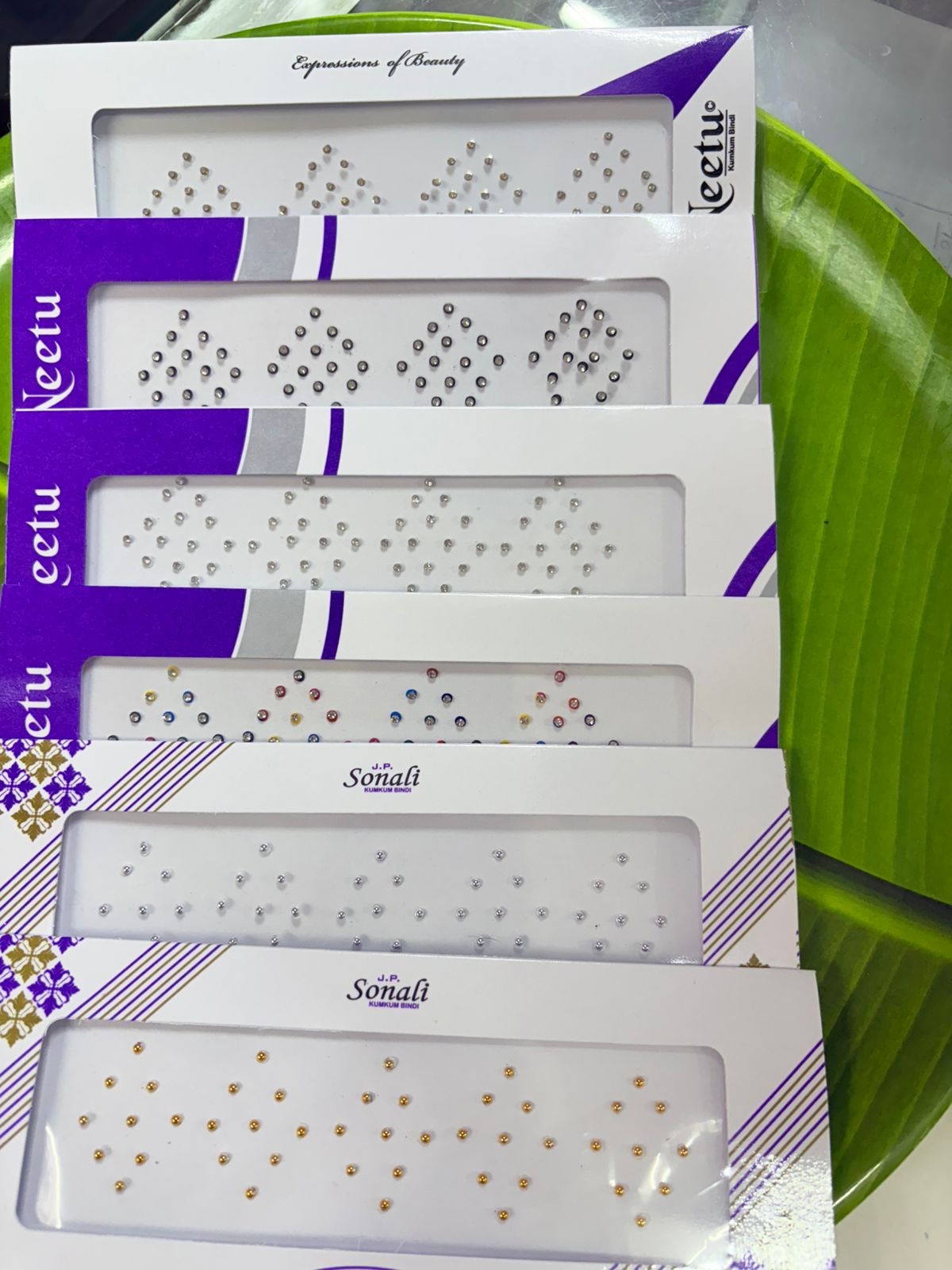 Premium Set of 6 Designer Bindis – Multicolor & Stone Bindis for Women (Party & Daily Wear)