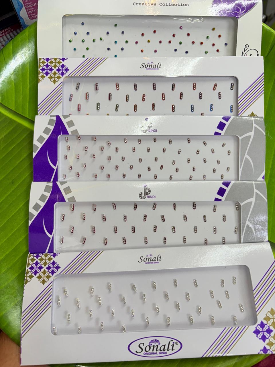 Set of 5 Stylish Designer Bindis for Women – Multicolor & Stone Bindi Pack (Daily & Festive Wear)