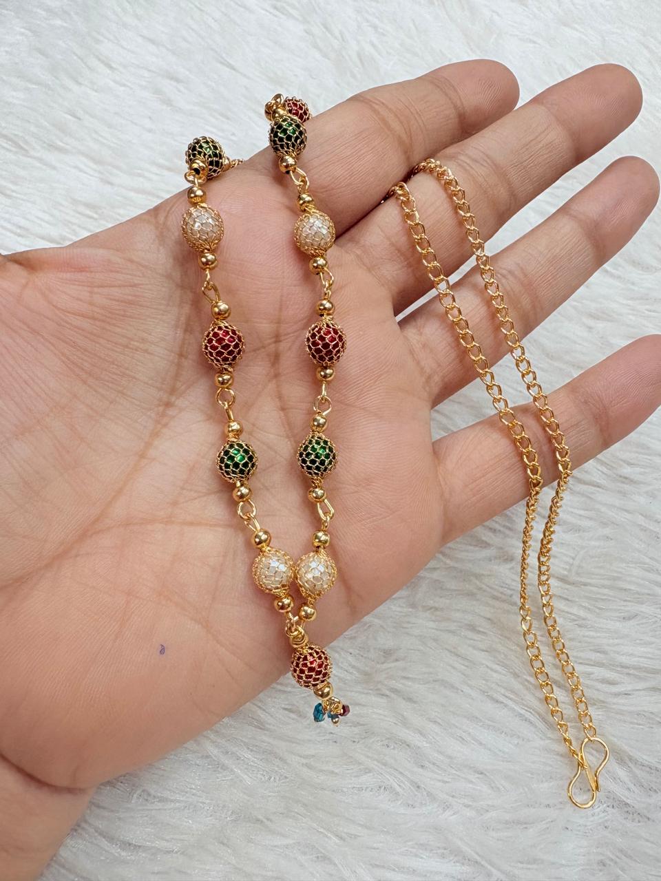 Simple Gold Plated Bead Chain for Women | Daily Wear Jewelry | Rs 50