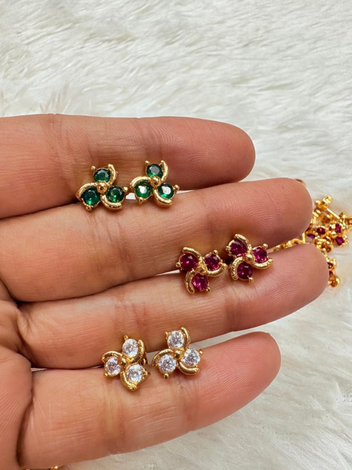 Panchaloha Stone Stud Earrings for Women | Traditional Gold Finish Earrings | Daily Wear & Festive Jewelry