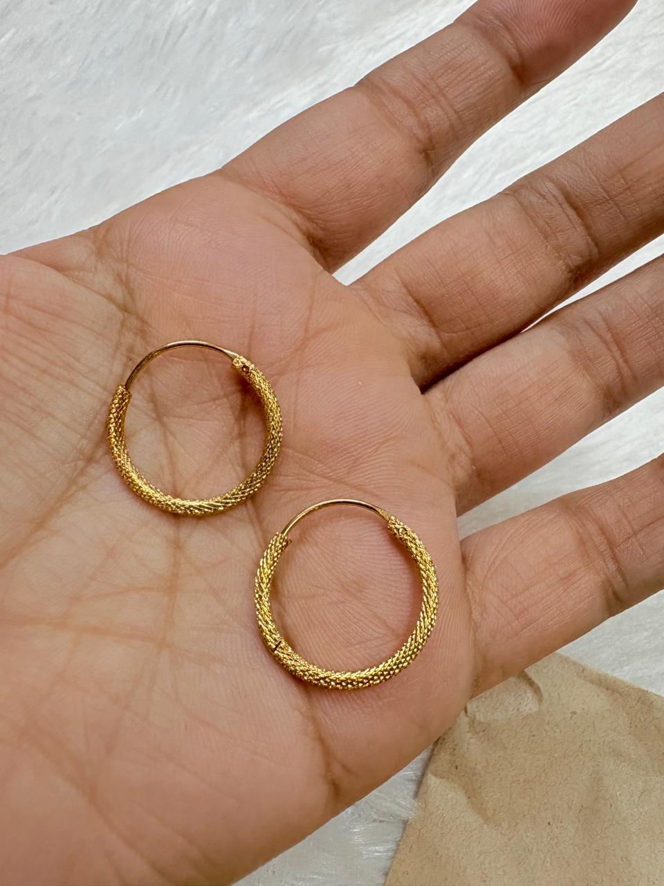Micro Plated Gold Finish Hoop Earrings for Daily Use – Lightweight Regular Wear (₹70)