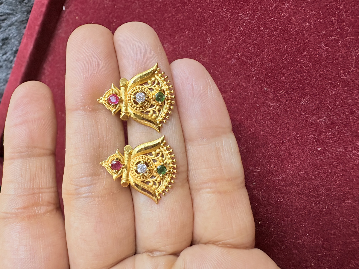 One gram plated earrings 77701