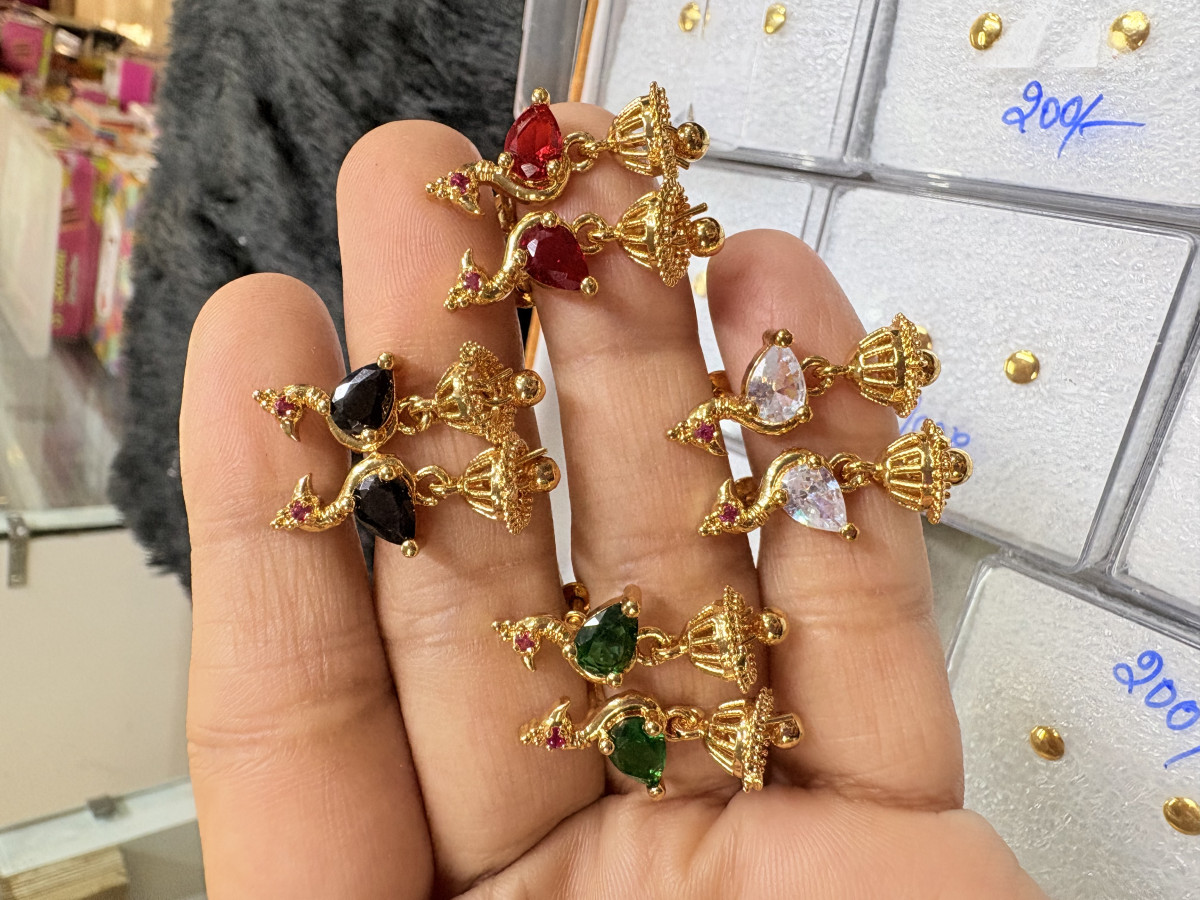 Peacock Big stone Earring microplated 77701