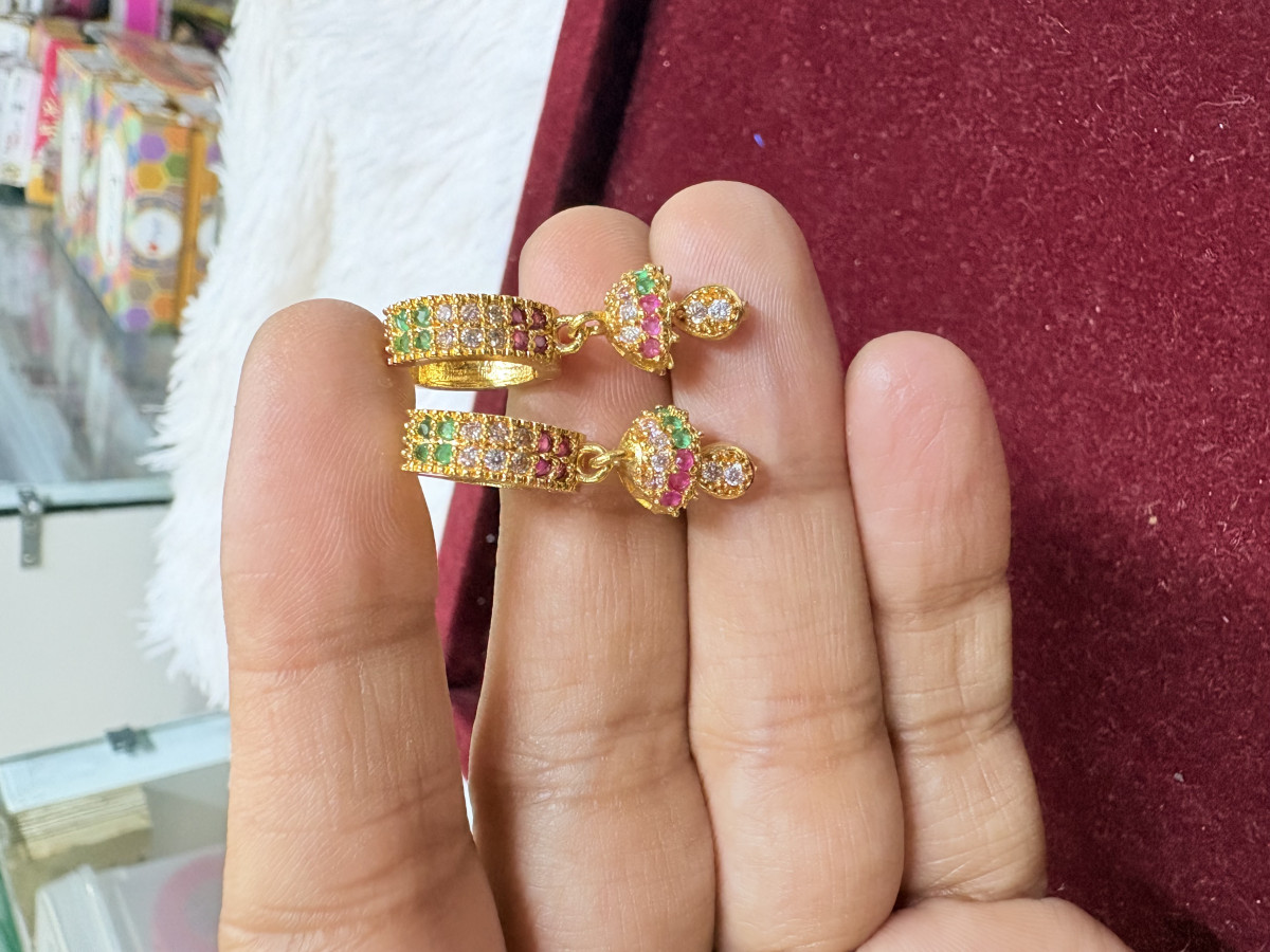 Trending Hoop earrings(63103) with Microphone Plated || Regular wear