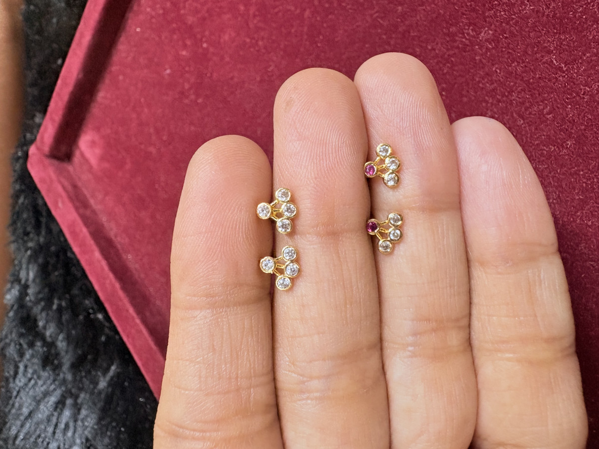 WAX Ad stone micro || second and third earrings|| screw back|| 55520