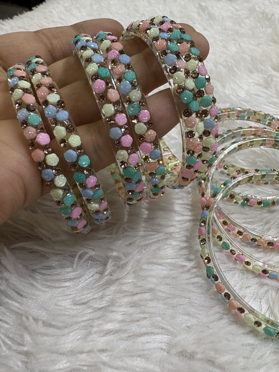 Multi Rose || Kada bangles || Glass bangles || gelly bangles || LF11106